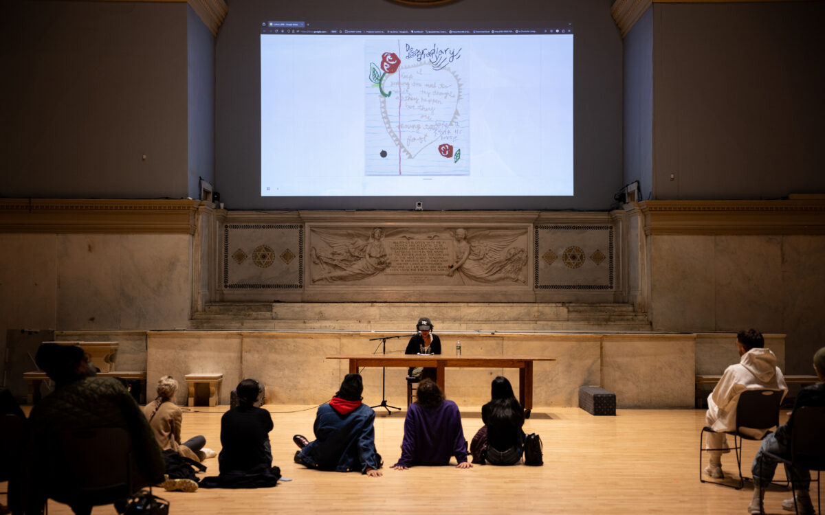 A powerful and insightful evening at the "Stress and Jest" event, co-curated by NYU Public Humanities Grant recipients Leto Ybarra and Blanca Ulloa. The event, held at Judson Memorial Church, featured a performance by artist Brianna Rose Brooks, whose work explores themes of black representation, love, and vulnerability.